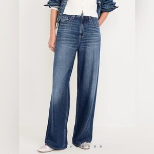 Old Navy Blue High-Rise Baggy Wide-Leg Jeans